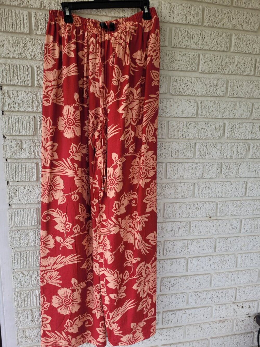 Mlle Gabrielle Red Floral Wide Leg Palazzo Pants Size S